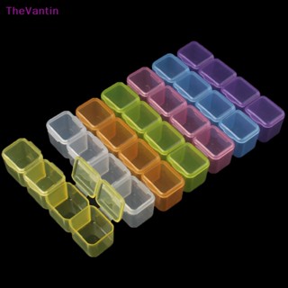 Thevantin กล่องพลาสติก ปรับได้ 28 ช่อง สําหรับเก็บเครื่องประดับ เพชร ลูกปัด ยา เครื่องมือ งานฝีมือ