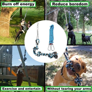 Pets Shop Spring Pole Dog Toy 360 องศา Rotating Muscle Builder Interactive Puppy Tug Rope for Indoor Outdoor