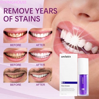 Tooth Cleansing Mousse Purple Bottled Press Toothpaste Refreshes Breath Whitens Teeth Stains Stains Removal Dental Cleansing