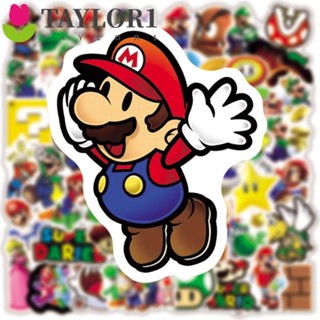 Taylor1 สติกเกอร์ กันน้ํา ลายการ์ตูน Super Mario Bros สําหรับติดตกแต่งรถยนต์ แล็ปท็อป