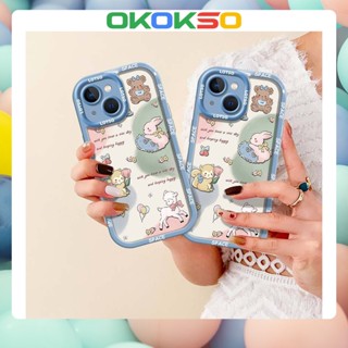 [Okso] เคสโทรศัพท์มือถือแบบนิ่ม กันกระแทก ลายการ์ตูนสัตว์ สีตัดกัน สําหรับ OPPO Reno9 Reno8 Reno7pro reno6 5