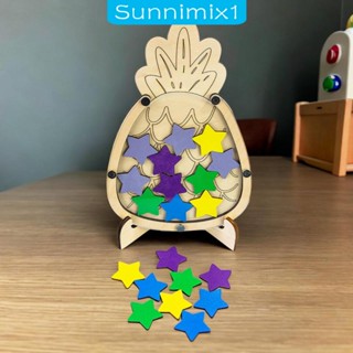 [Sunnimix1] ขวดโหลรางวัล รูปดาว พร้อมบอร์ดไม้ ระบบรางวัล สําหรับเด็กวัยหัดเดิน