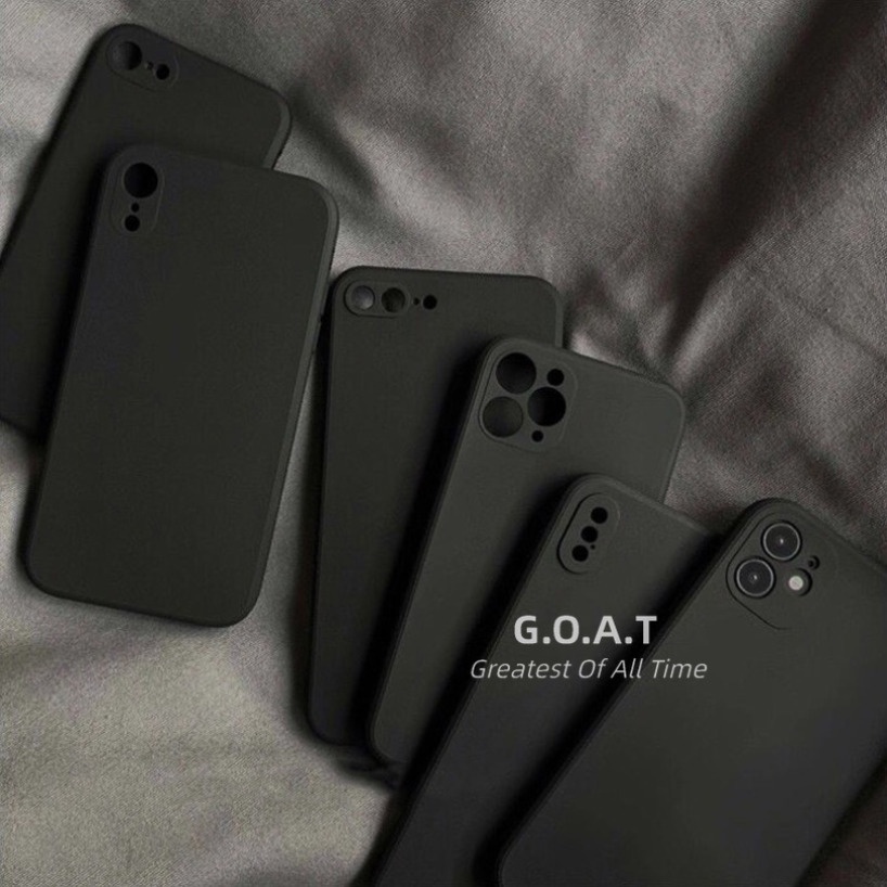 🚀G.O.A.T 🕶️ เคสโทรศัพท์มือถือแบบนิ่ม TPU ผิวด้าน กันกระแทก สีดํา สําหรับ iPhone 17 16 15 Pro 13 14  