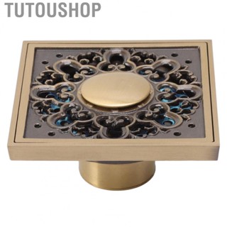 Tutoushop Floor Drain Squared Floor Drain Retro Odor Preventing with Accessories for Balcony