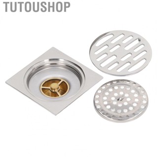 Tutoushop 4 Inch  Floor Drain Odor Proof Insect Proof Shallow Floor Drain with Pure Copper Core for Bathroom Kitchen Balcony Plating O