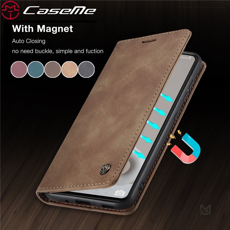 ปลอกสําหรับ OPPO Reno 13 12 10 8 Pro 13F 12F 8T 7 7Z 8Z CaseMe Retro Flip Magnetic Leather Wallet Ca