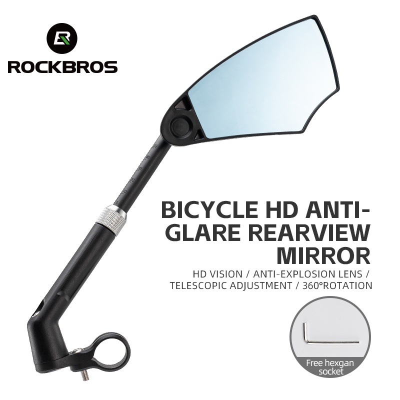 ROCKBROS กระจกมองหลัง 360 องศา สําหรับขี่จักรยาน° กระจกปรับขนาดได้ อุปกรณ์เสริม สําหรับรถจักรยานยนต์ สกูตเตอร์ MTB