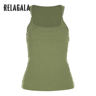 Relagala ใหม่ เสื้อกล้าม เข้ารูป สีพื้น เซ็กซี่ สไตล์สตรีท แฟชั่นสําหรับผู้หญิง 2023