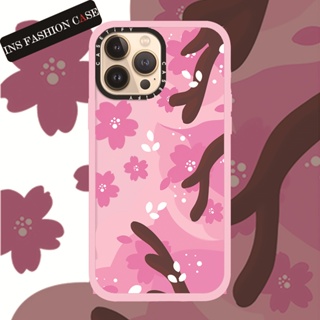 Casetify X Pink cherry blossom เคสโทรศัพท์มือถือใส กันกระแทก แบบนิ่ม ลายดอกซากุระ สีชมพู สําหรับ iPhone 14 13 12 11 Pro MAX IX XS MAX XR 6 6s 7 8 Plus