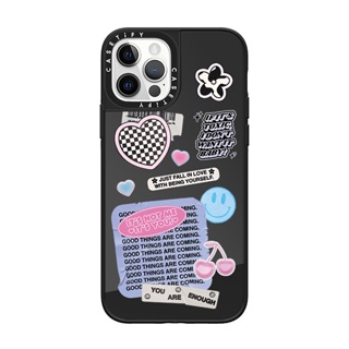 Casetify เคสโทรศัพท์มือถือแบบแข็ง เคลือบกระจก ลายหัวใจ สําหรับ iPhone 14 13 12 11 Pro Max Plus