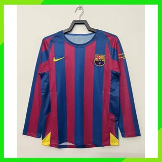 Gaopin 2005/2006 เสื้อยืดแขนยาว ลายทีมชาติฟุตบอล Barcelona สไตล์เรโทร