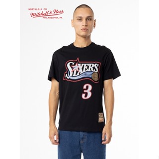 เสื้อยืดแขนสั้นลําลอง คอกลม พิมพ์ลาย Mitchell &amp; Ness Iverson Rodman ONeill Pippen สไตล์วินเทจ สําหรับผู้ชาย