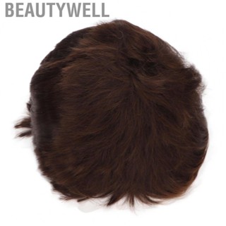 Beautywell Men Short Brown Wig  Adjustable Men Short Hair Wig Soft  for Male for Halloween