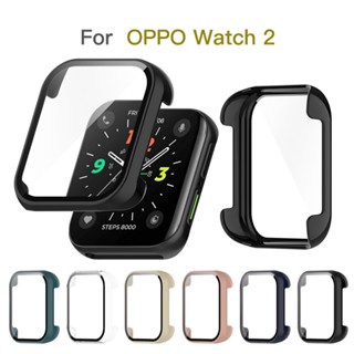 เคส PC พร้อมกระจกนิรภัยกันรอยหน้าจอ สําหรับ OPPO Watch 2 42 มม. 46 มม.