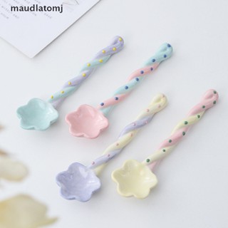 Maud ช้อนเซรามิค ด้ามจับยาว ลายไอศกรีมน่ารัก 1 ชิ้น EN