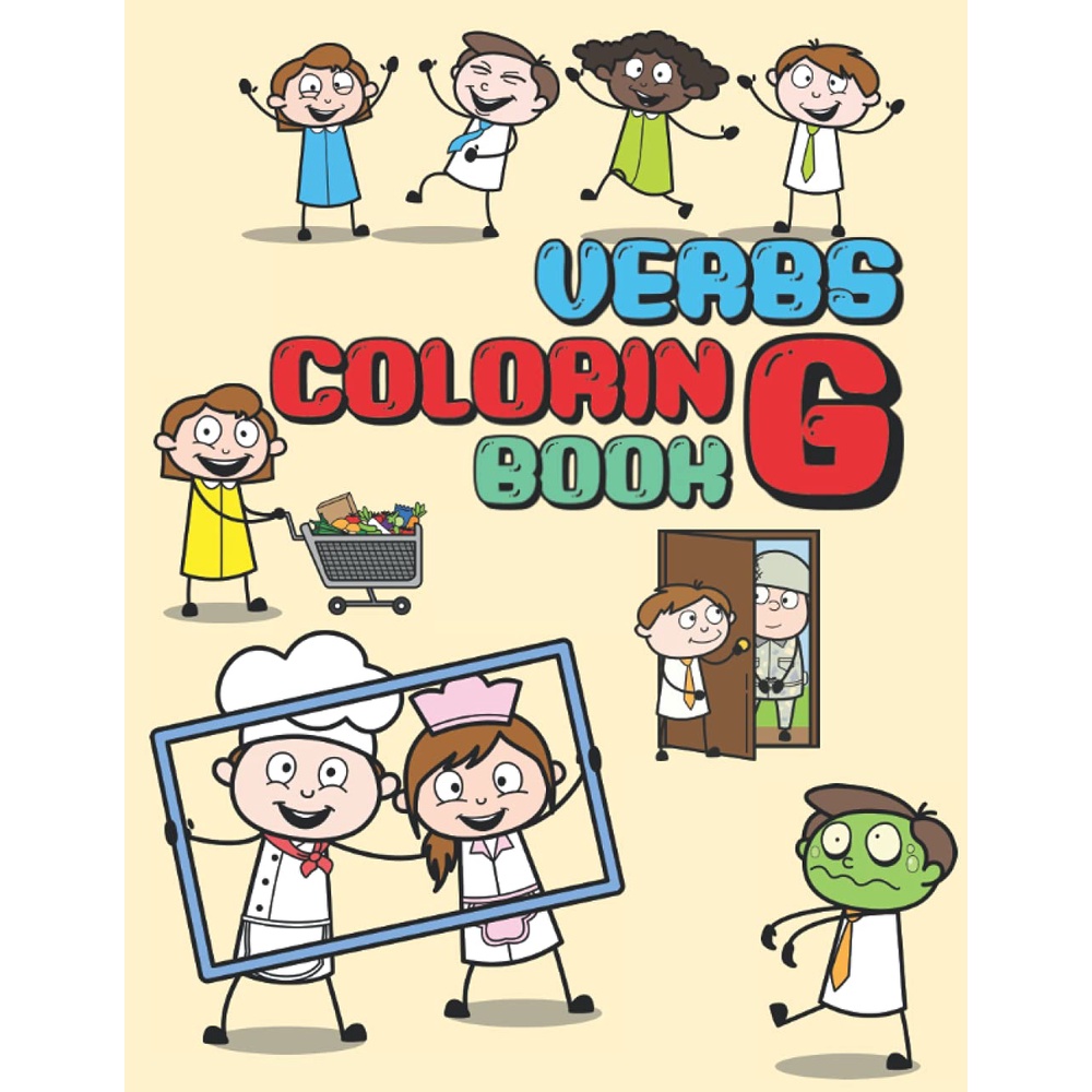 [sgstock] สมุดระบายสี Verbs: สีและอุปสรรค ENGLISH Verbs, หนังสือระบายสี, จัมโบ้ใหญ่, เด็กอายุ 3-8 - 