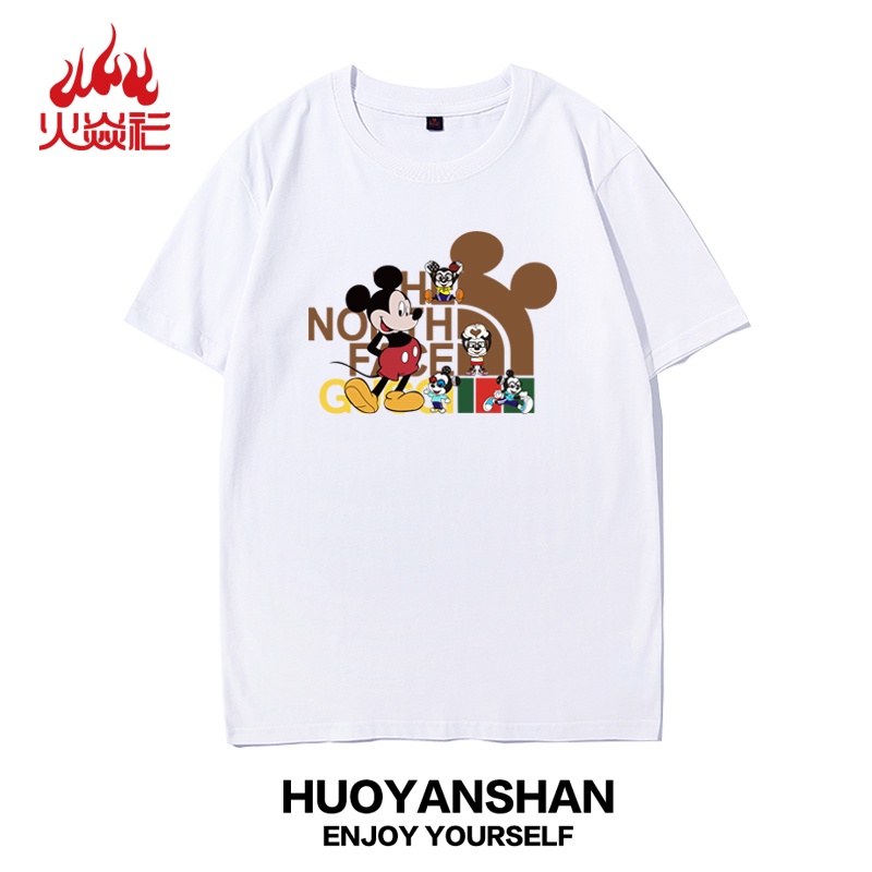 เสื้อยืดคอกลม แขนสั้น พิมพ์ลายมิกกี้ ทรงหลวม โอเวอร์ไซซ์ สําหรับผู้ชายและผู้หญิง