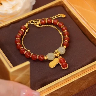 สร้อยข้อมือ ประดับหยก คริสตัล รูปกระต่ายนําโชค สวยหรู เหมาะกับของขวัญ สําหรับผู้หญิง กําไลลูกปัด