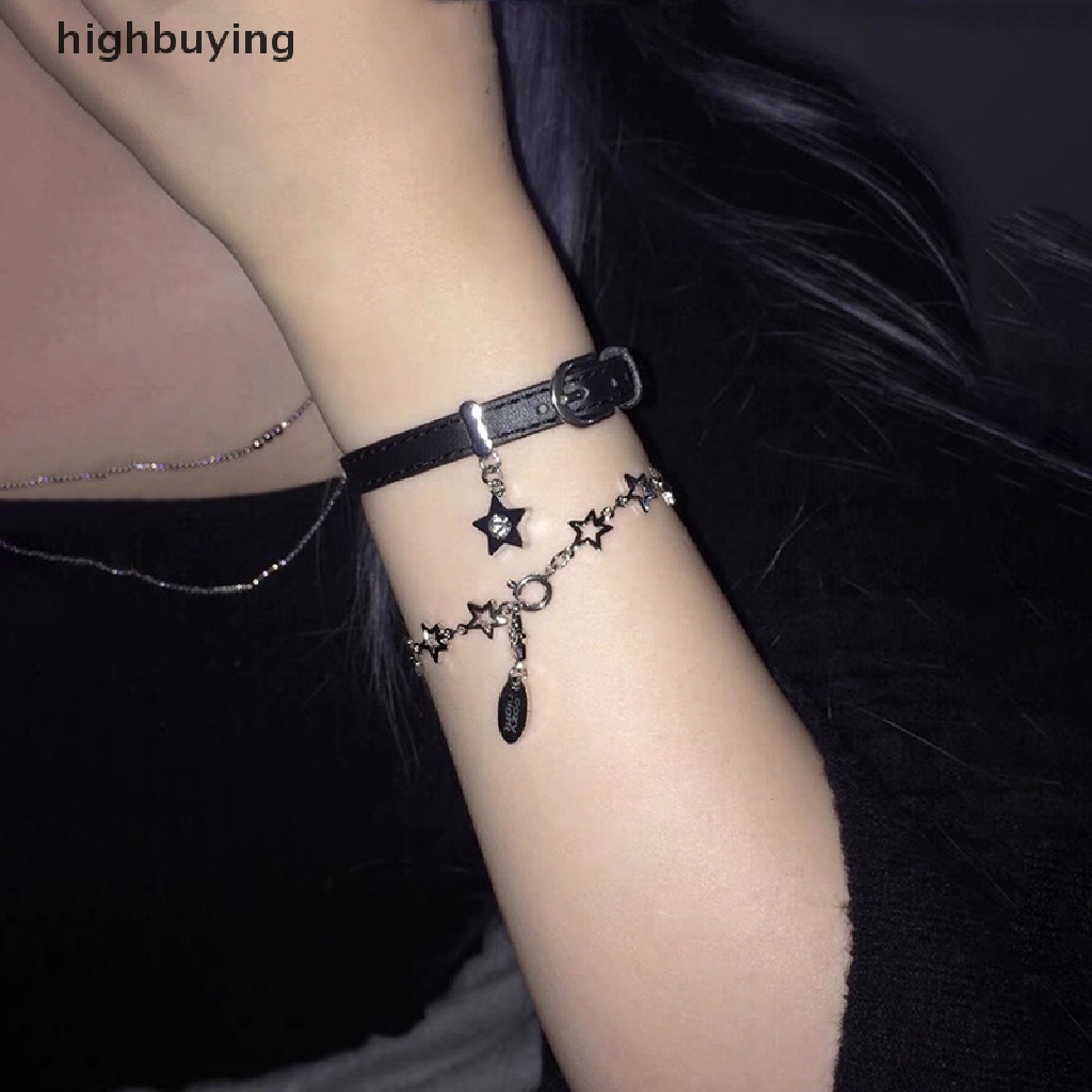 [highbuying] Y2k เครื่องประดับน่ารัก พังก์ สร้อยข้อมือ ย้อนยุค สร้อยข้อมือ ปรับได้ หัวเข็มขัด สไตล์ กําไลข้อมือ สร้อยข้อมือ จี้ดาว เทรนด์ใหม่ พร้อมส่ง
