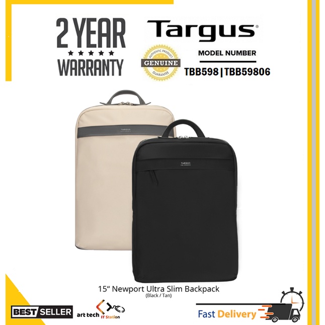 Targus TBB598 BLACK / TBB59806 TAN - 15" NEWPORT ULTRA SLIM BACKPACK