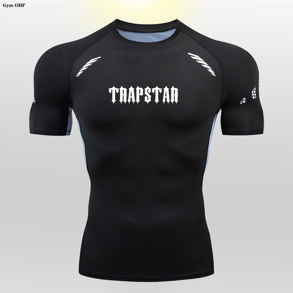 เสื้อยืด เสื้อวิ่งจ๊อกกิ้ง แบบรัดรูป แฟชั่นฤดูร้อน สําหรับผู้ชาย ใส่เข้ายิม วิ่ง เทรนนิ่ง