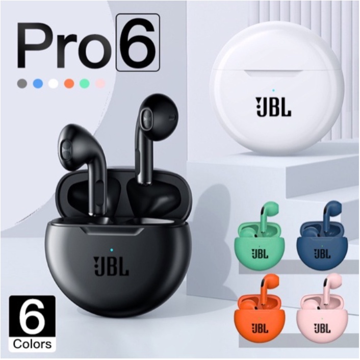 หูฟังไร้สาย Pro 6 TWS Bluetooth 5.0 วิ่งพร้อมไมโครโฟน