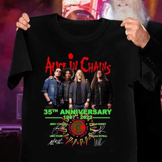 เสื้อเชิ้ต ผ้าฝ้าย ลาย Alice In Chains Band Rock ครบรอบ 35 ปี 1987-2022 สําหรับผู้ชาย และผู้หญิง