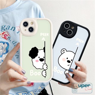 เคสโทรศัพท์มือถือ Tpu นิ่ม ปิดด้านหลัง ลายการ์ตูนหมี ลูกสุนัขน่ารัก แฟชั่น สําหรับ IPhone XR 11 Pro Max 7Plus X 14 13 12 Pro Max 7 8 6 6s Plus XS Max SE 2020