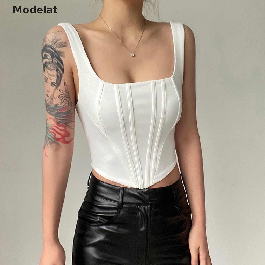 Mfc เสื้อท็อป แขนกุด คอสี่เหลี่ยม เซ็กซี่ ฤดูร้อน สําหรับผู้หญิง WTD