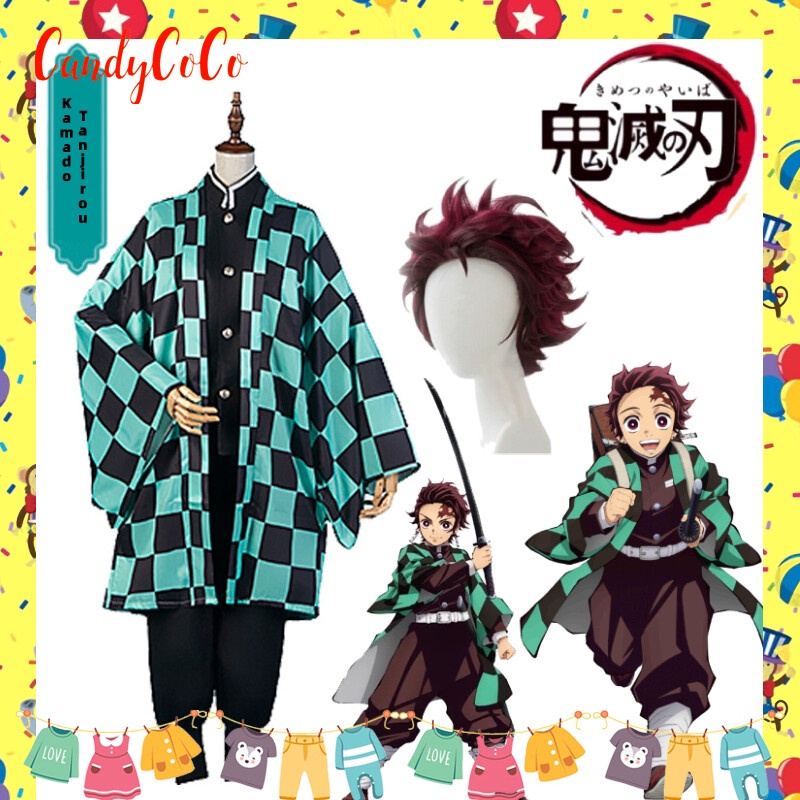 เสื้อคลุมคอสเพลย์ อนิเมะ Demon Slayer Kamado Tanjirou Kimetsu No Yaiba Kamado สําหรับผู้ใหญ่ และเด็ก