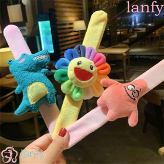 Lanfy สายรัดข้อมือ ตุ๊กตาฉลาม แพนด้า แบบนิ่ม สําหรับเด็ก