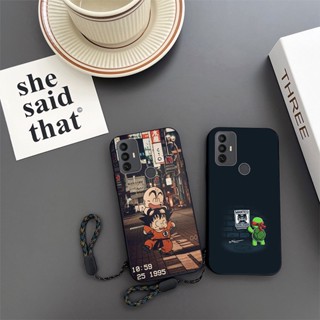 เคสโทรศัพท์มือถือ ทนทาน พร้อมสายคล้อง สําหรับ TCL 40R 40SE 5G T610K