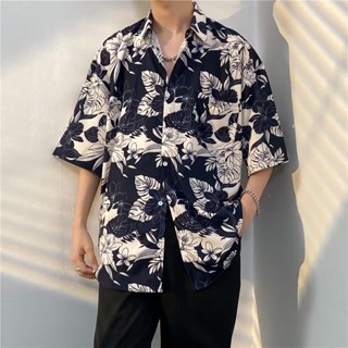 เสื้อฮาวาย สินค้ามาใหม่ hawaii สำหรับผู้ชาย ผ้านิ่มขึ้น สไตล์เกาหลีมาแรง ฮาวายสไตล์เกาหลี เสื้อเชิ้ตแนวเกาหลี พร้อมส่ง 100 แบบ ขนาด: M L XL 2xl 3xl รุ่น 3105