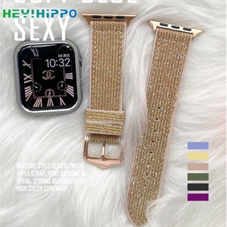 สายนาฬิกาข้อมือ ประดับเลื่อม แฟชั่น สําหรับ iwatch series 8 7 6 SE 5 4 45 44 42 41 40 38 มม.
