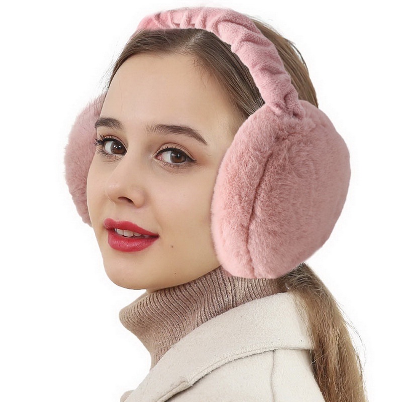 ที่ปิดหูกันหนาว ผ้ากํามะหยี่ขนนิ่ม ให้ความอบอุ่น สีพื้น เหมาะกับฤดูหนาว สําหรับผู้หญิง และผู้ชาย