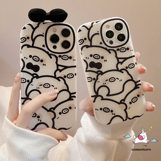 เคสโทรศัพท์มือถือ Tpu นิ่ม ปิดด้านหลัง ลายการ์ตูนหมูน่ารัก 3D ประดับโบว์ สําหรับ Infinix Note 8 Hot 10 10T 11 10s 11s 9 Play Smart 6 5 Hot 10T 10s 11s 11 10 Lite