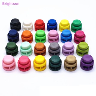 Brightsun 10 ชิ้น ปุ่มพลาสติก สองรู สลับ คลิป ตัวหยุด เชือกผูกรองเท้า หัวเข็มขัด พลาสติก พาราคอร์ด สายล็อค แคลมป์ อะไหล่กระเป๋า อุปกรณ์เสริมใหม่