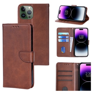 Soft leather เคส iPhone XS Max XR  เคสโทรศัพท์ ไอโฟน 7plus 8plus SE2 SE3 Flip Case with Credit Card Holder Cover