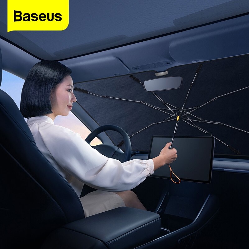 Baseus ร่มกันแดดรถยนต์ แบบร่ม กัน UV กันน้ำ ร่มบังเเดดหน้ารถ บังแดดหน้ารถ ม่านบังแดด รูปที่ 2