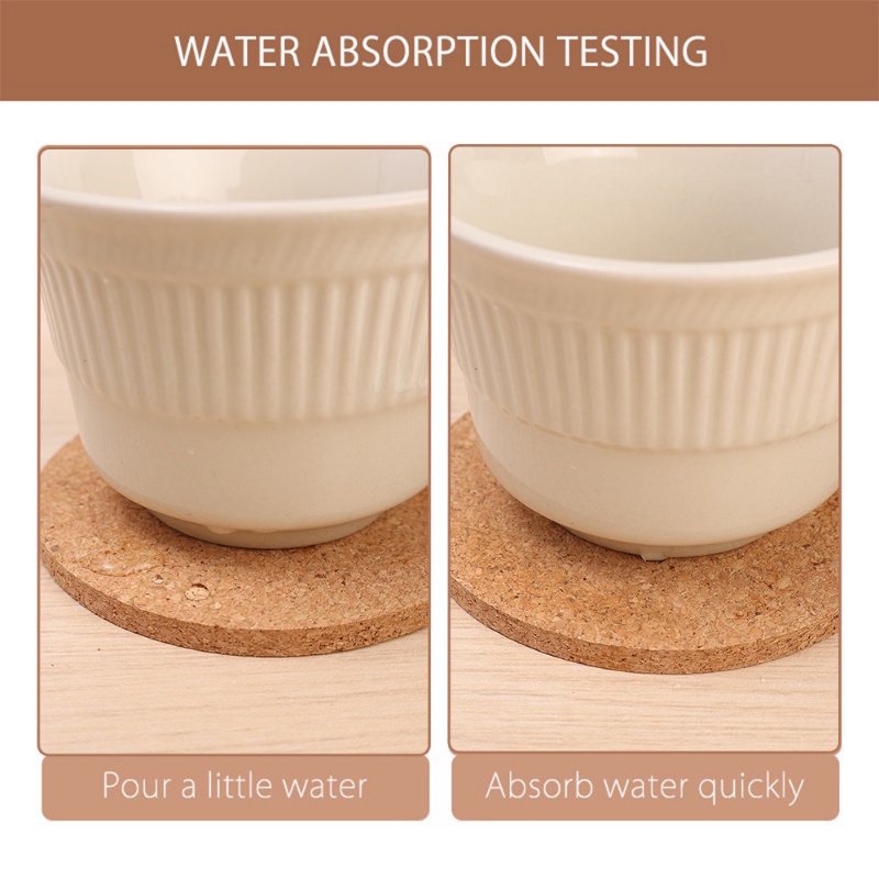 แผ่นไม้คอร์กรองแก้ว กันลื่น กันความร้อน ทนทาน สําหรับรองแก้วกาแฟ ชา DIY - รูปที่ 4