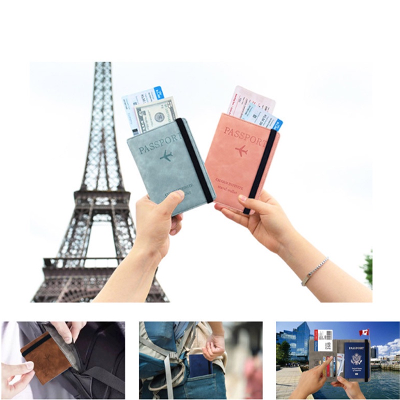 ปกพาสปอร์ต กระเป๋าใส่พาสปอร์ต กระเป๋าใส่เอกสารการเดินทาง RFID PASS พร้อมแผ่นป้องกันการสแกน  Passport Cover