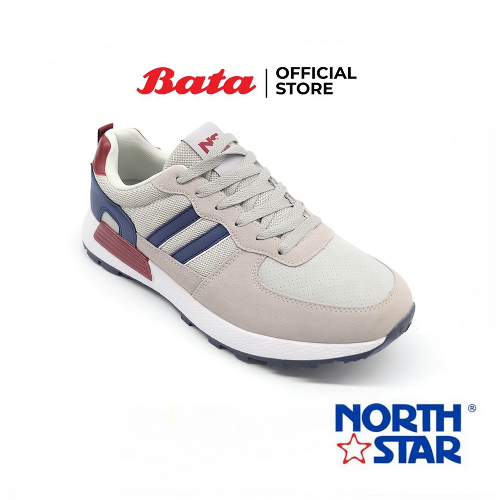 Bata บาจา NORTH STAR รองเท้าผ้าใบแบบผูกเชือก รองเท้าสนีกเกอร์ สำหรับผู้ชาย สีเทา รหัส 8292185