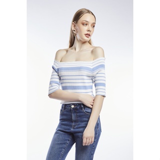 EP สเวตเตอร์ถักนิตลายทาง ผู้หญิง | Striped Knit Sweater | 4696