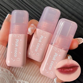 Pinkcoco ลิปสติก ลิปกลอส กันน้ํา ให้ความชุ่มชื้น ไม่ติดแก้ว 6 สี