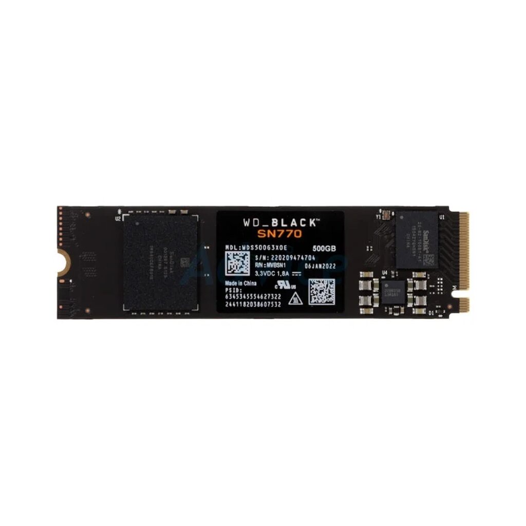 WD SSD M.2 NVMe WD BLACK SN770 500GB GEN 4.0 (WDS500G3X0E)