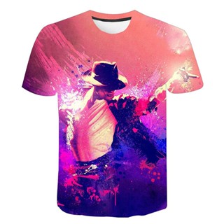 เสื้อยืด พิมพ์ลายนักร้อง Michael Jackson สไตล์สตรีท