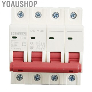 Yoaushop Solar System Circuit Breaker Arc Extinguishing Pa66 50A Robust DIN  Mounting DC1000V Tripping Ability 4P Circuit Breaker for