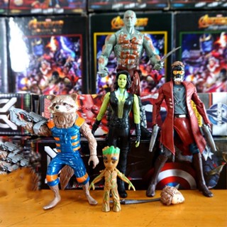 ตุ๊กตาฟิกเกอร์ Guardians of the Galaxy Marvel Disney Star Lord Gamora Rocket Groot Nebola ขนาด 17 ซม. สําหรับตกแต่ง 5 ชิ้น ต่อชุด