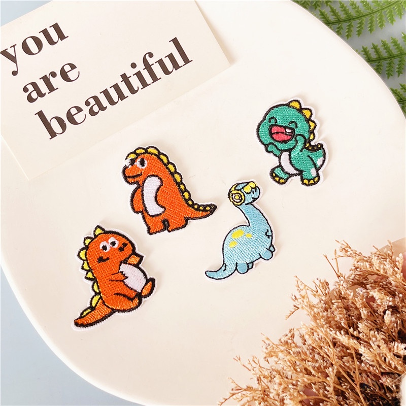 ♚ Q Dinosaur Q-4: แผ่นแพทช์เหล็ก ลายไดโนเสาร์ สไตล์ฮิปฮอป ♚ แผ่นแพทช์รีดติดเสื้อ รูปสัตว์ตลก DIY 1 ชิ้น - รูปที่ 6