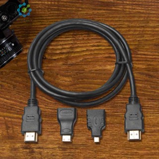 3 in 1 สายเคเบิลอะแดปเตอร์ HDMI เป็น Micro HDMI ความเร็วสูง สําหรับ PC TV PS4 INGT [Hidduck.th]